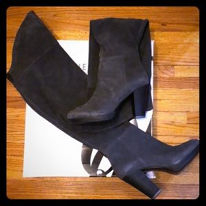 Nine West Gray suede knee high boots